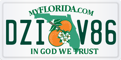FL license plate DZIV86