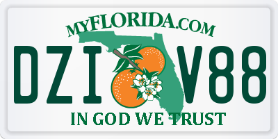 FL license plate DZIV88