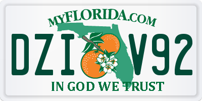 FL license plate DZIV92
