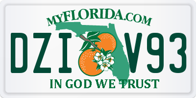 FL license plate DZIV93
