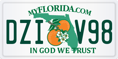 FL license plate DZIV98