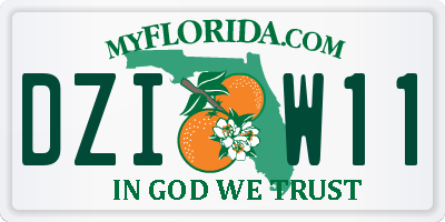 FL license plate DZIW11