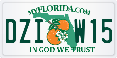 FL license plate DZIW15