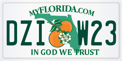 FL license plate DZIW23