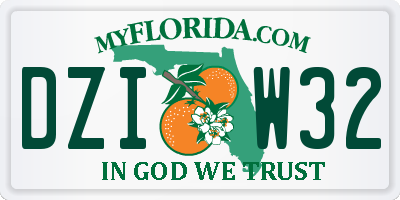 FL license plate DZIW32