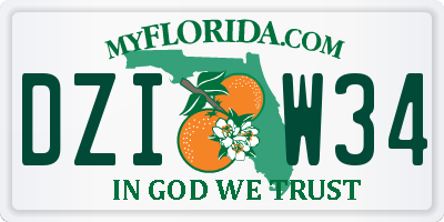FL license plate DZIW34