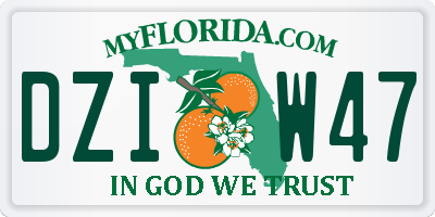 FL license plate DZIW47