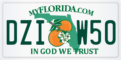 FL license plate DZIW50