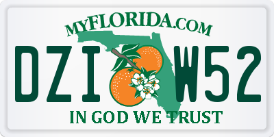 FL license plate DZIW52