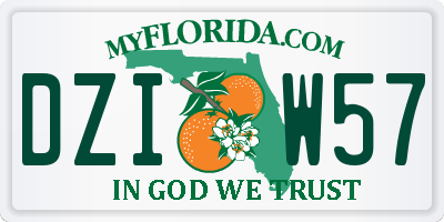 FL license plate DZIW57