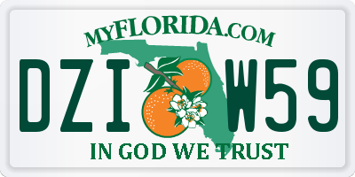 FL license plate DZIW59