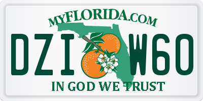 FL license plate DZIW60
