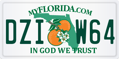 FL license plate DZIW64