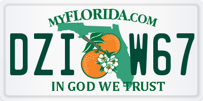 FL license plate DZIW67