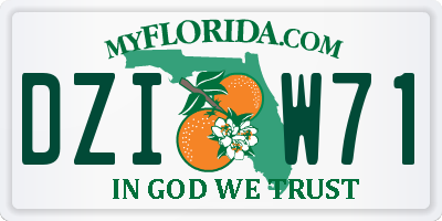 FL license plate DZIW71