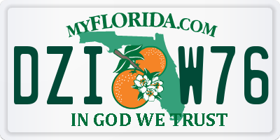 FL license plate DZIW76
