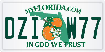 FL license plate DZIW77