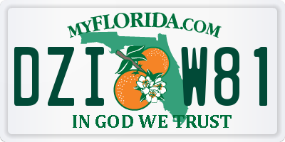 FL license plate DZIW81