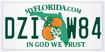 FL license plate DZIW84