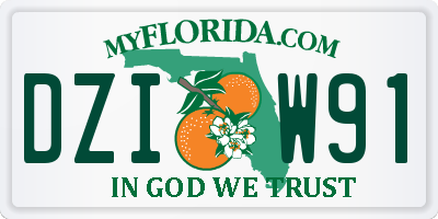 FL license plate DZIW91