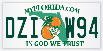 FL license plate DZIW94