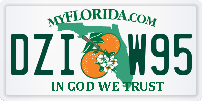 FL license plate DZIW95