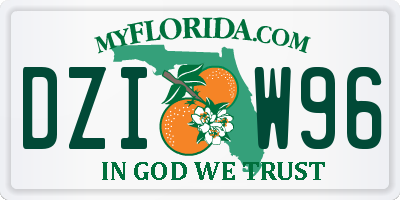FL license plate DZIW96