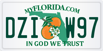 FL license plate DZIW97