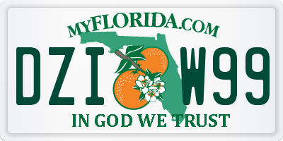 FL license plate DZIW99