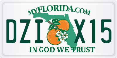 FL license plate DZIX15