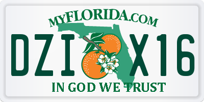 FL license plate DZIX16