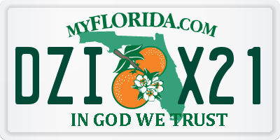 FL license plate DZIX21