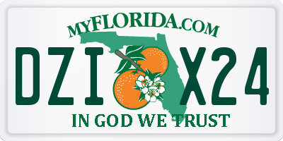 FL license plate DZIX24