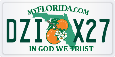 FL license plate DZIX27