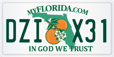 FL license plate DZIX31