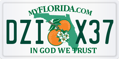 FL license plate DZIX37