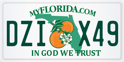 FL license plate DZIX49