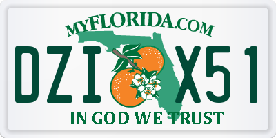 FL license plate DZIX51
