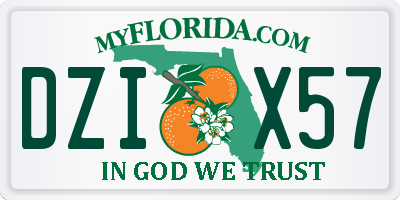 FL license plate DZIX57