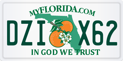 FL license plate DZIX62