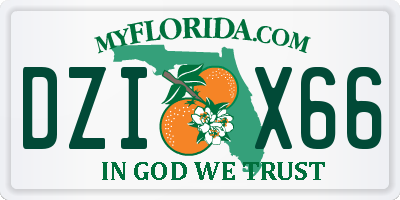 FL license plate DZIX66