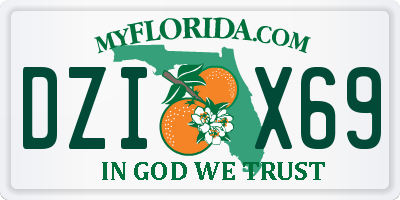 FL license plate DZIX69
