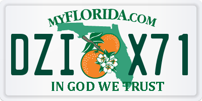 FL license plate DZIX71