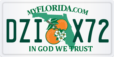 FL license plate DZIX72