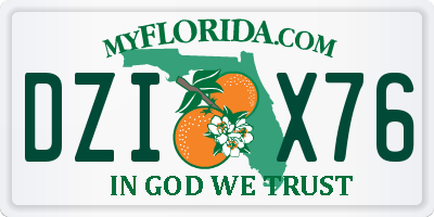 FL license plate DZIX76