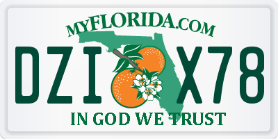 FL license plate DZIX78