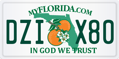 FL license plate DZIX80