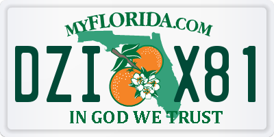 FL license plate DZIX81