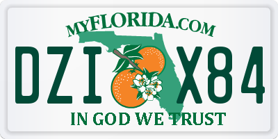 FL license plate DZIX84