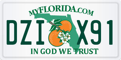 FL license plate DZIX91